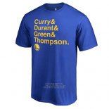 Maglia Manica Corta Golden State Warriors Blu Stephen Curry & Kevin Durant & Draymond Green & Klay Thompson